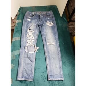 American Eagle Jeans Size 6 Womens Blue Stretch Pants Denim Mid Rise Tom Girl